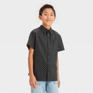 Boys woven short sleeve button down Shirt Art class size 10-12 Large
